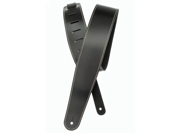 Planet Waves 25LS00-DX DeLuxe Skinn Strap', Black (m/Søm) 